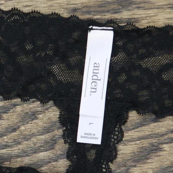 NEW Auden Women's All Over Lace Thong. Y3RZG Y3RZG Black L - Picture 3 of 4